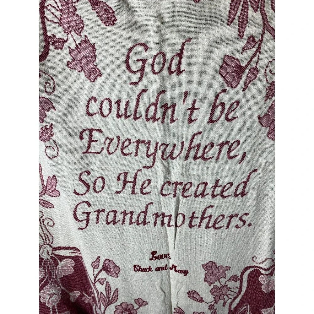 Pink & White Floral Grandmother Tapestry Wall Hanging 50X70 In